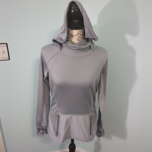 ATHLETA Pullover Long Sleeve Grey Hooded Sweatshirt Hoodie Women's cowl extra sm